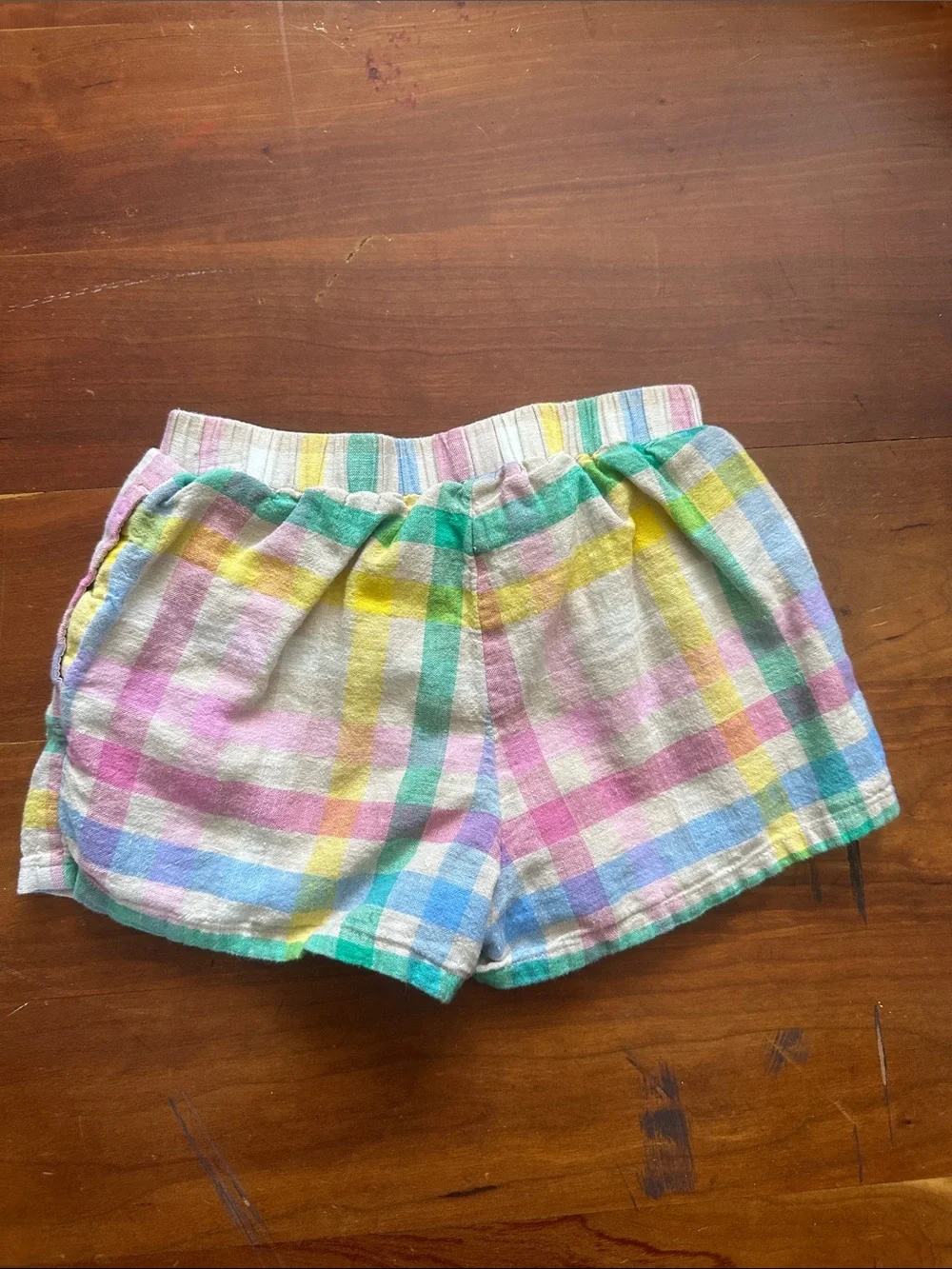 GAP Pastel Plaid Cotton Shorts in Pink, Blue, Yellow, Green